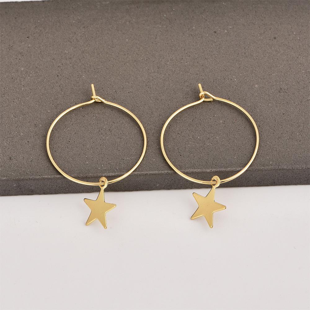 Victoria London Earrings Star Charm Hoop Earrings